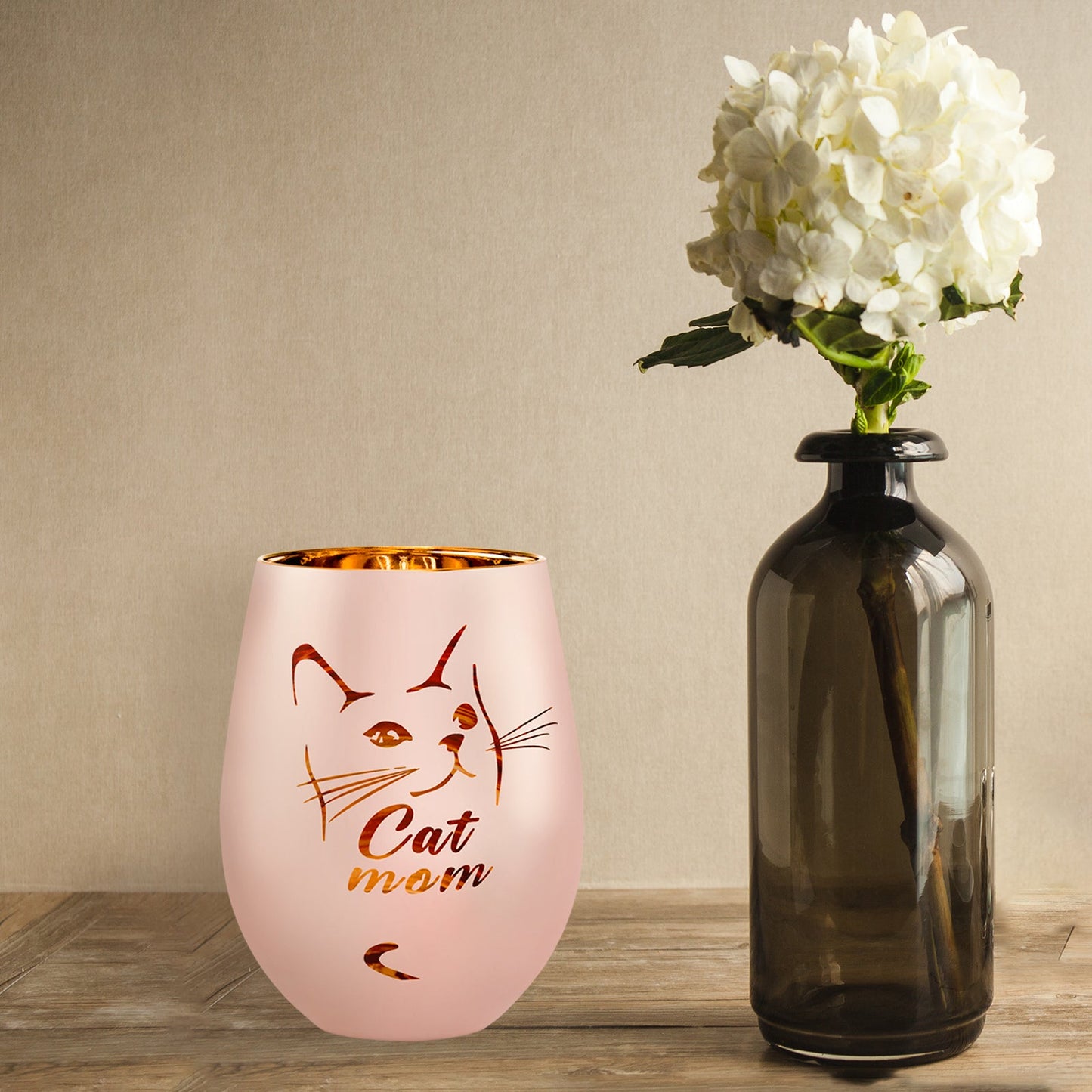 Cat Mom Gifts - Funny Cat Lover Gifts for Women - Mothers Day Birthday Gifts for Mom - Cat Gifts for Cat Lovers - Cat Wine Glasses