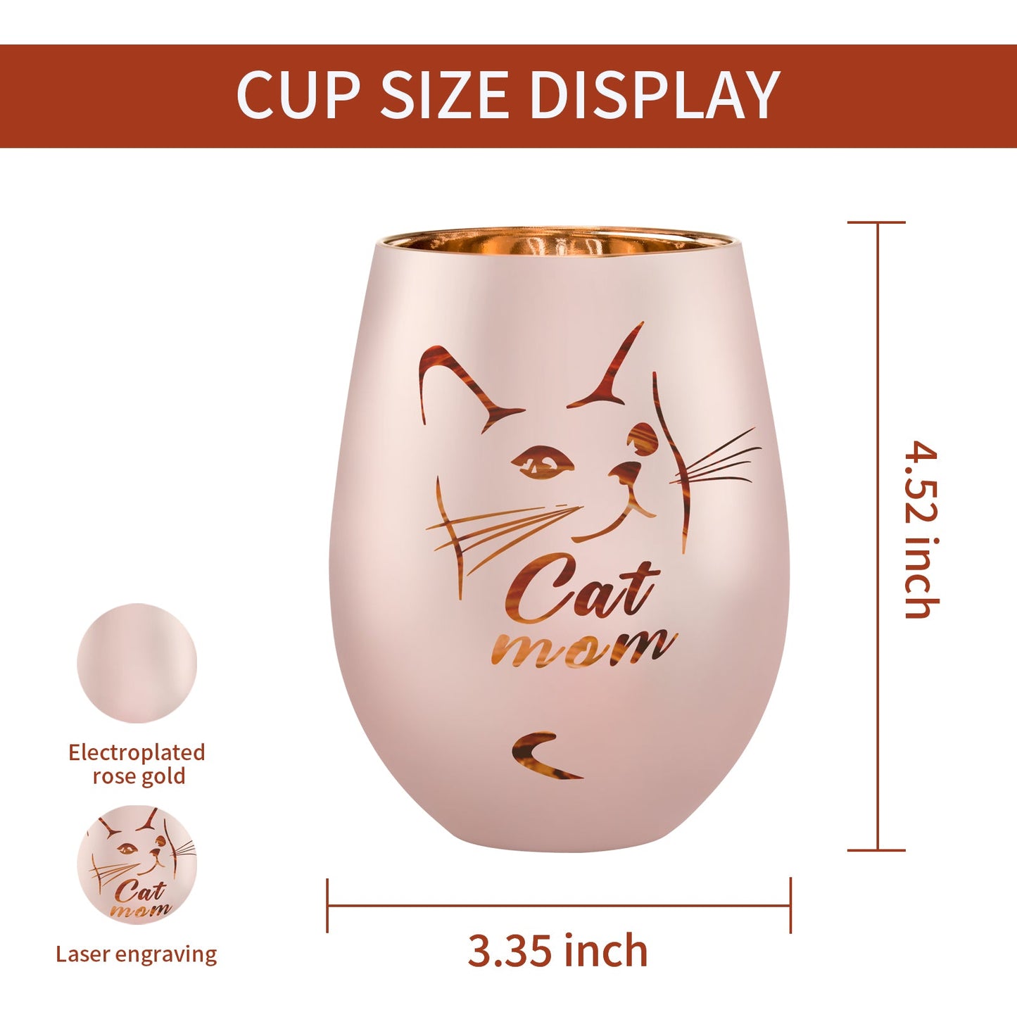 Cat Mom Gifts - Funny Cat Lover Gifts for Women - Mothers Day Birthday Gifts for Mom - Cat Gifts for Cat Lovers - Cat Wine Glasses