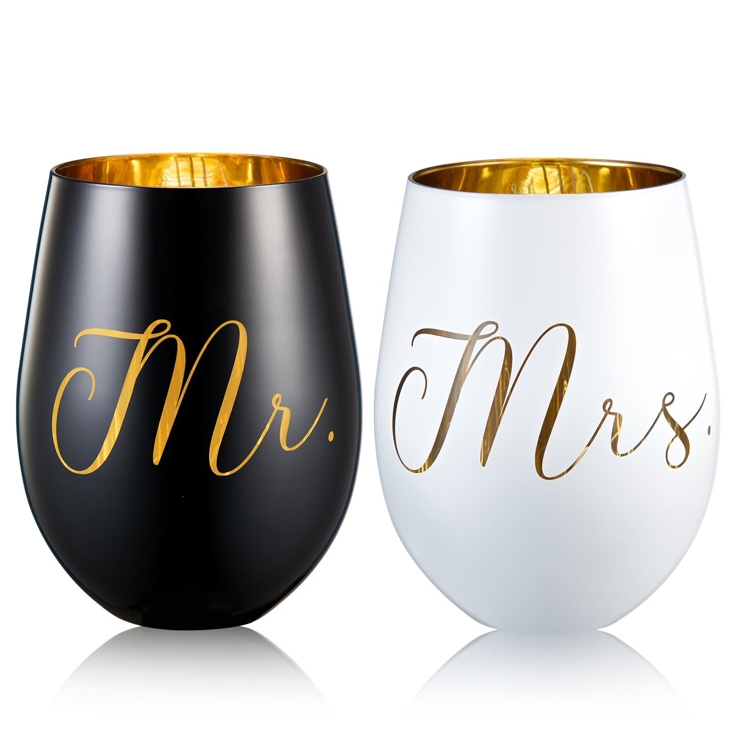 Mr and Mrs Wine Glasses Gifts- Cool Engagement Gifts, Wedding Gifts For Couples, Bride and Groom, His and Hers- Bridal Shower Gifts For Bride To Be