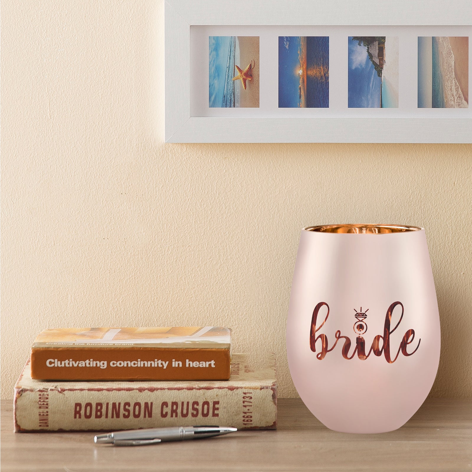 homeconlin Bride Gifts - Bridal Shower Gift - Bride Wine Glass