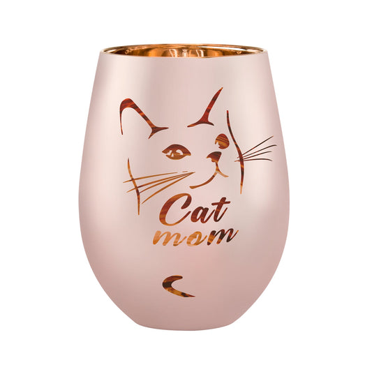 Cat Mom Gifts - Funny Cat Lover Gifts for Women - Mothers Day Birthday Gifts for Mom - Cat Gifts for Cat Lovers - Cat Wine Glasses