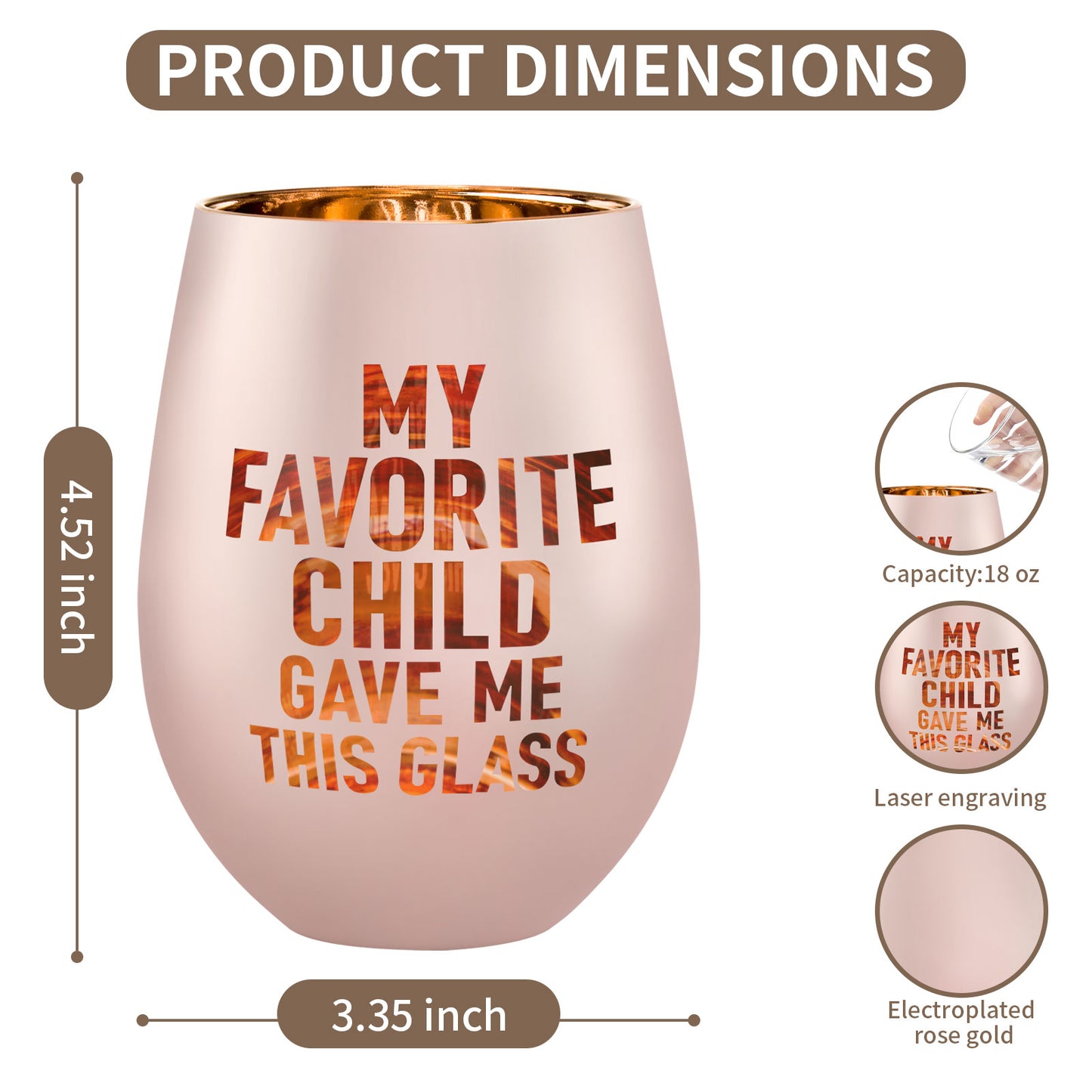 Gifts for Mom - Mother's Day Gift for Mom - My Favorite Child Gave Me This Glass - Mom Gifts from Daughter, Son, Kids